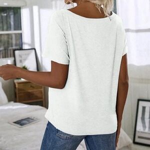 Elegant White Short Sleeve Women's Tee